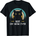 Mother's Day Cat Mommy Black Cat, Retro Best Cat Mom Ever T-Shirt