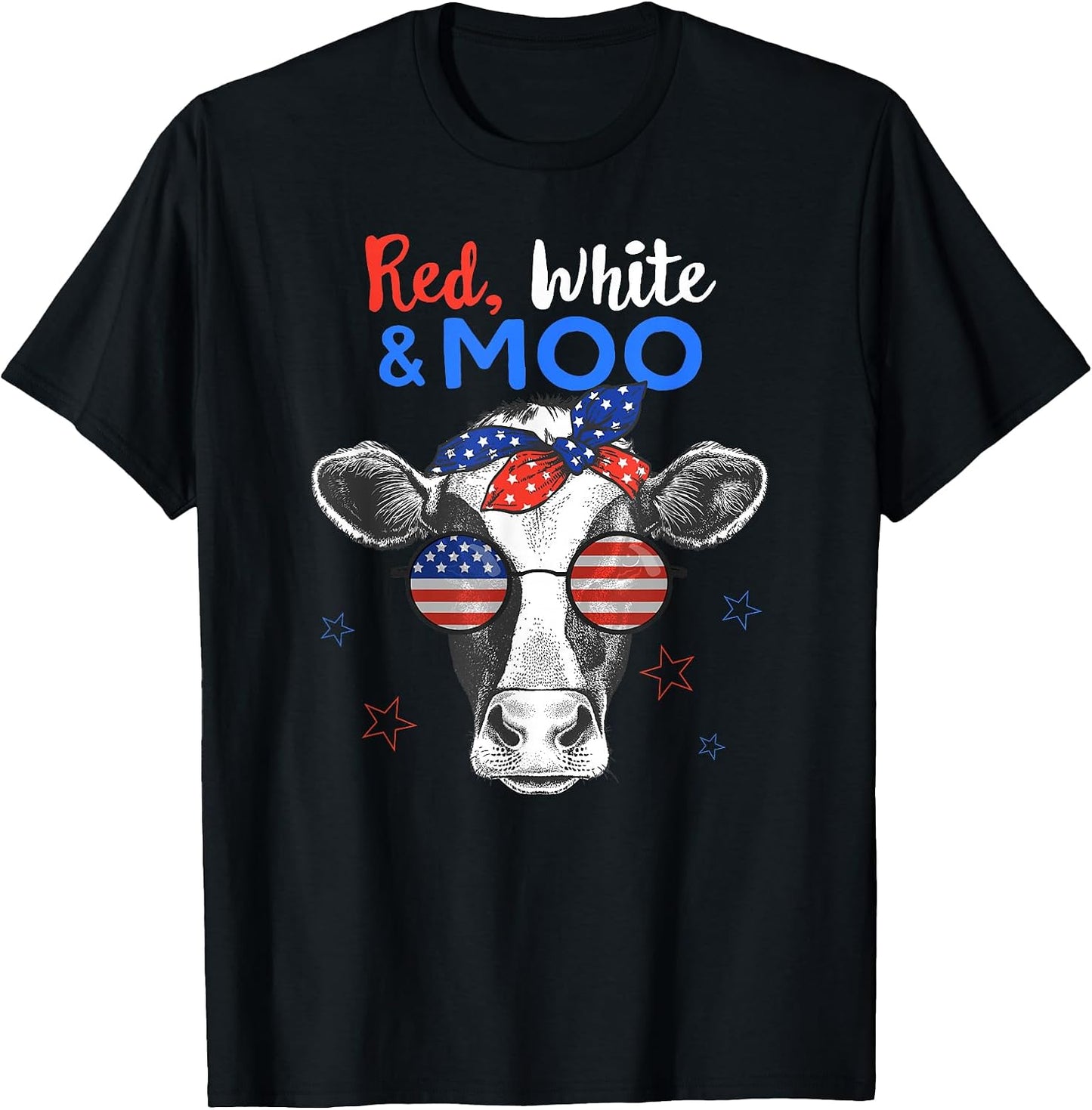 Red White and Moo shirt & Patriotic Cow gifts