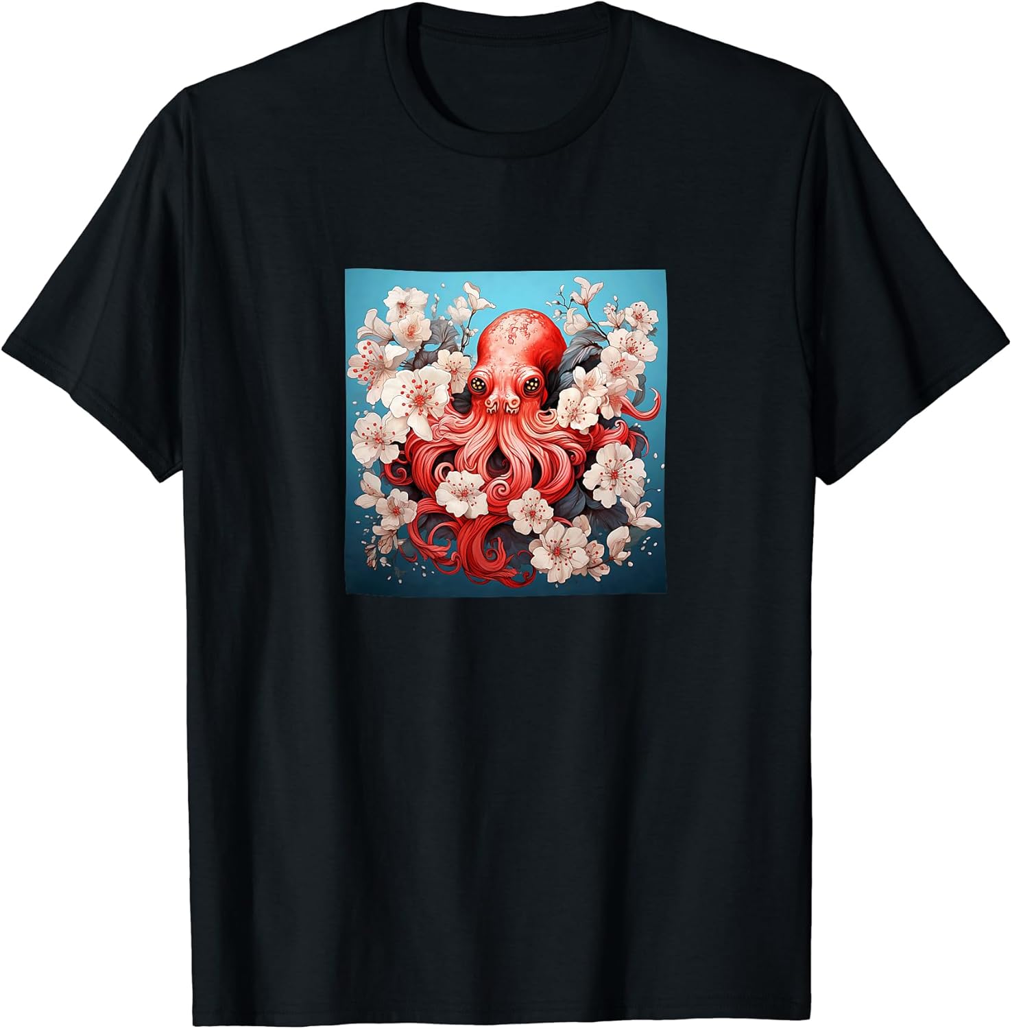 Octopus With Flowers Around Boho Style Merch