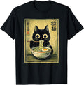 Kawaii Ramen Cat Vintage Japanese Retro Noodle T-Shirt