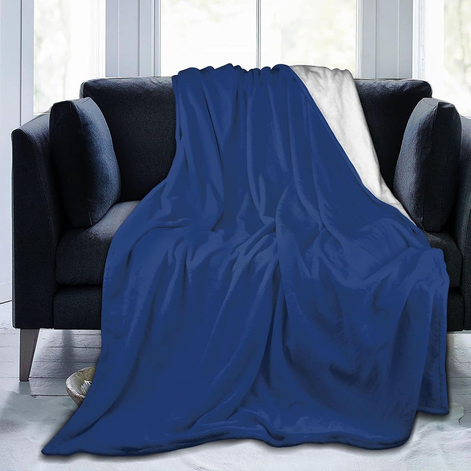 Custom Blanket with Photos Personalized Picture Collage Blankets Soft Sofa Blanket,Gift for Mother's Day,Family,Friends,Lovers,Dog Blue 35.4"X27.6"
