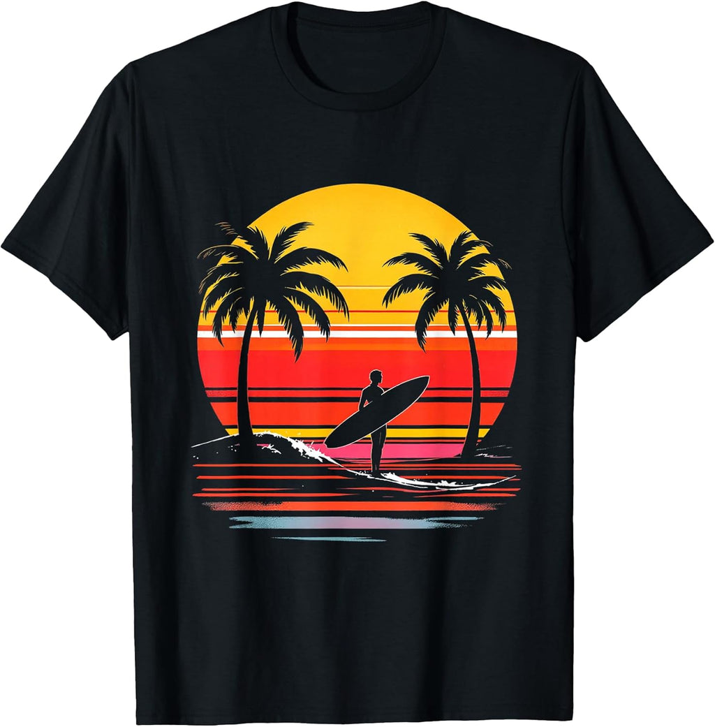 Vintage Sunset Surfing Design