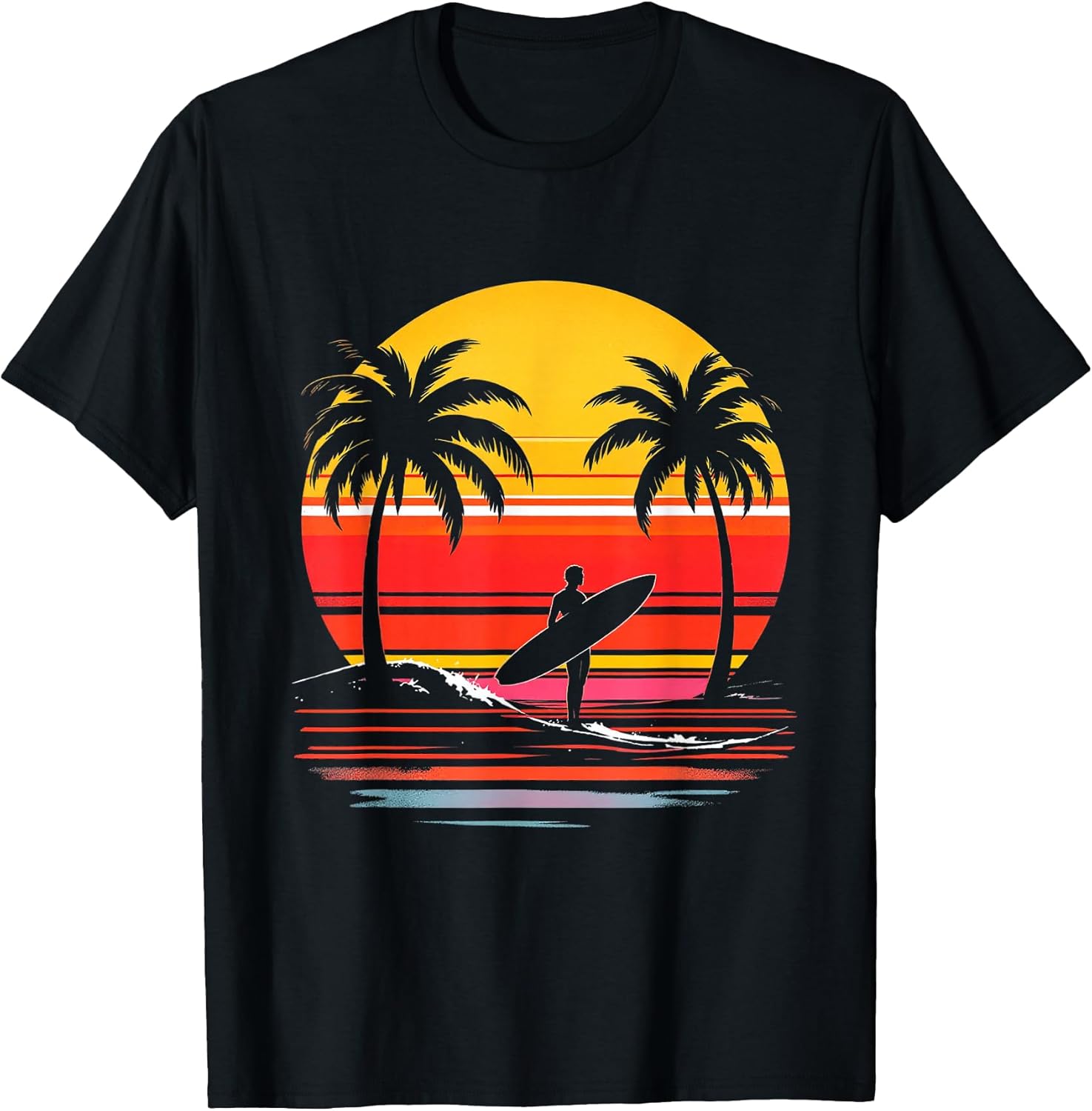 Vintage Sunset Surfing Design
