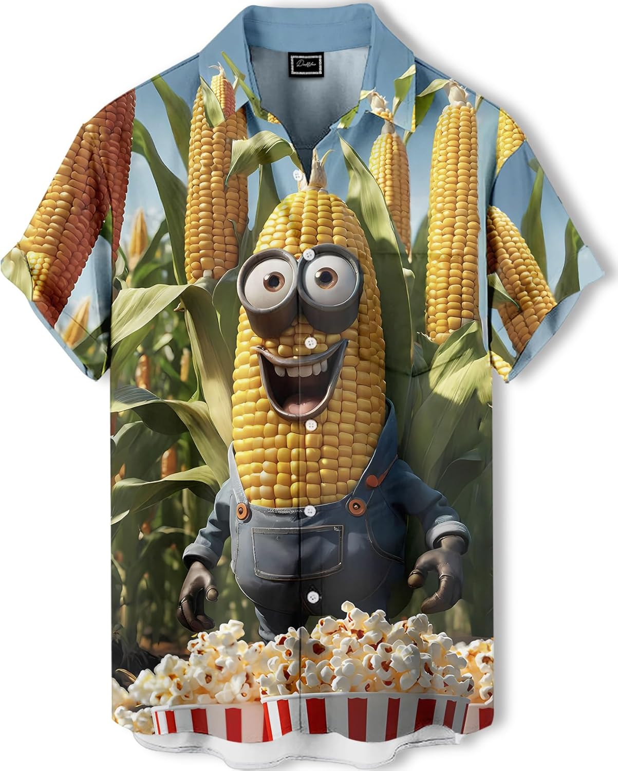 Men's Hawaiian Shirt Button Down Funny Printed Casual Short Sleeve Summer Beach Party BBQ Shirts