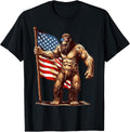 Funny American Bigfoot 4th of July Shirt Men Women