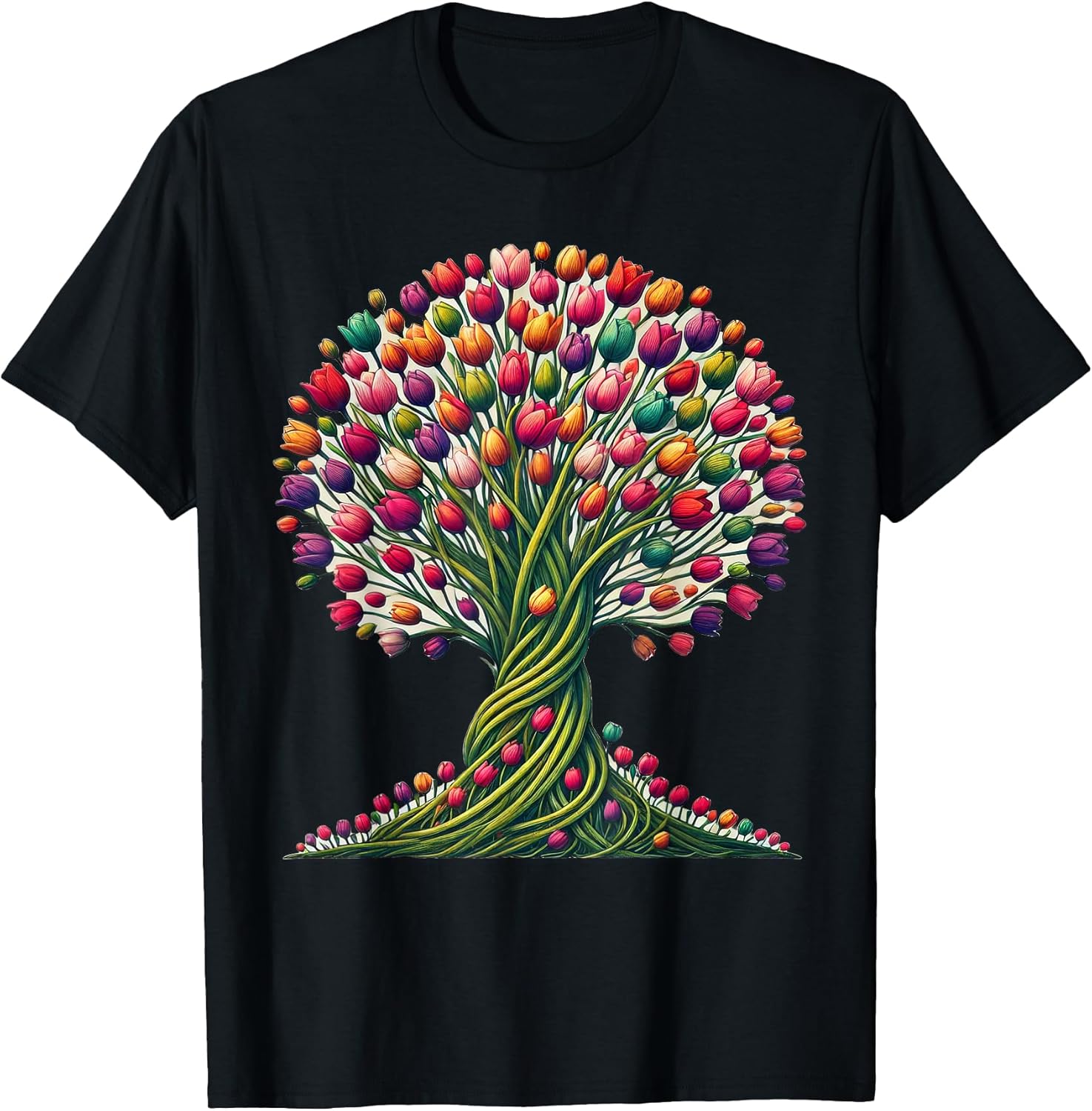 Tulips Flowers Tree Floral Apparel