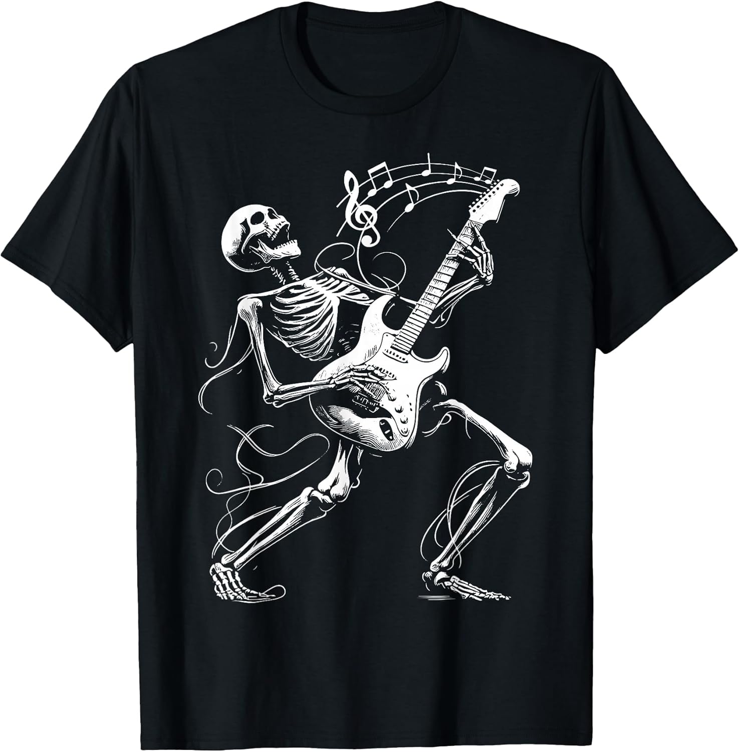 Skeleton Playing Guitar Music Gifts for Men Women Rock Band T-Shirt