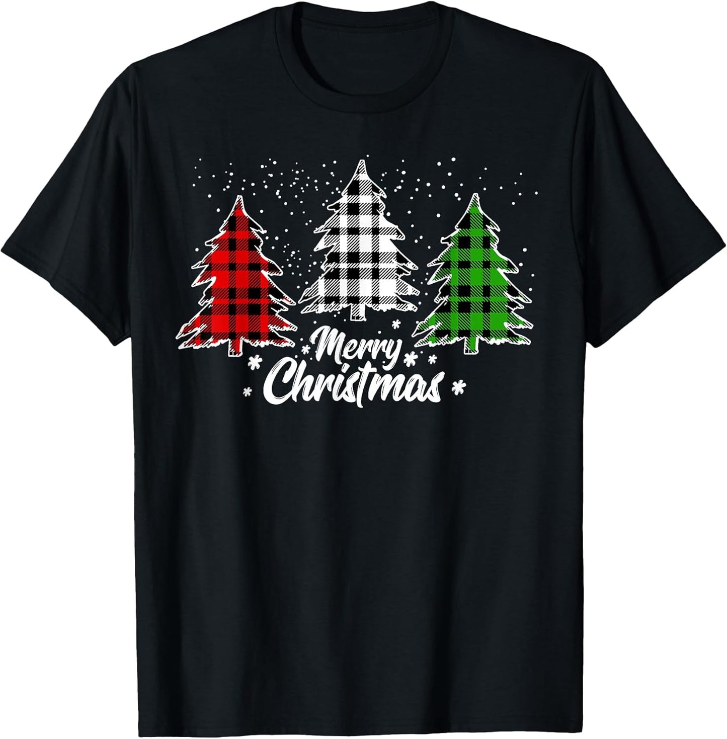 Merry Christmas Tree Buffalo Plaid Xmas