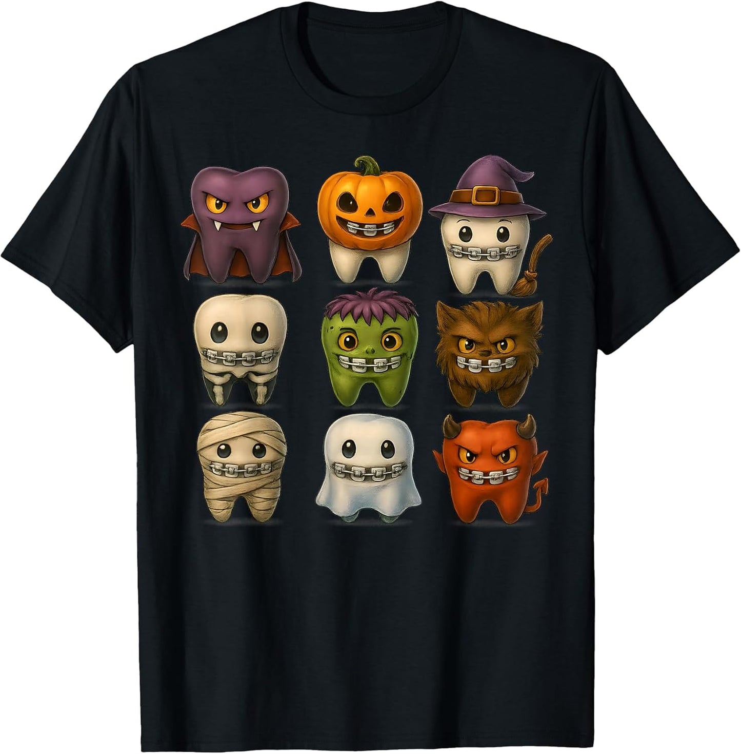 Cute Spooky Teeth Halloween Braces Dentist Squad