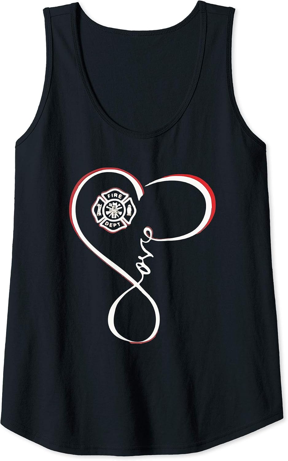 Womens Firefighter Love | Firefighter Wife Tank Top