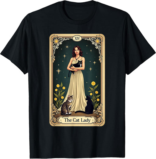 Cat, Lady Tarot Card Fun Graphic for Cat Lovers T-Shirt