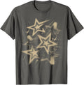 Y2k Grunge Stars 2000s Beige Cyber Vintage Graphic T-Shirt