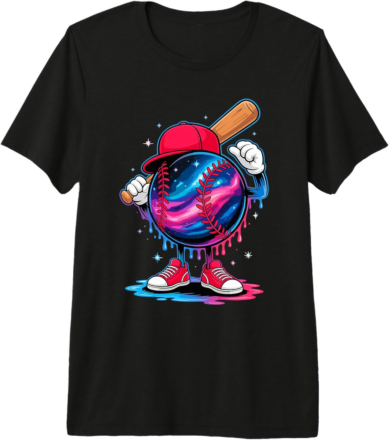 Cosmic Galaxy Baseball Cartoon