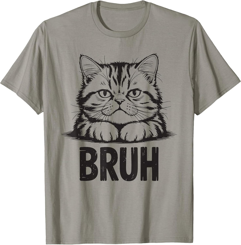 Bruh Funny Persian Cat-Shirt Teen Vintage Retro