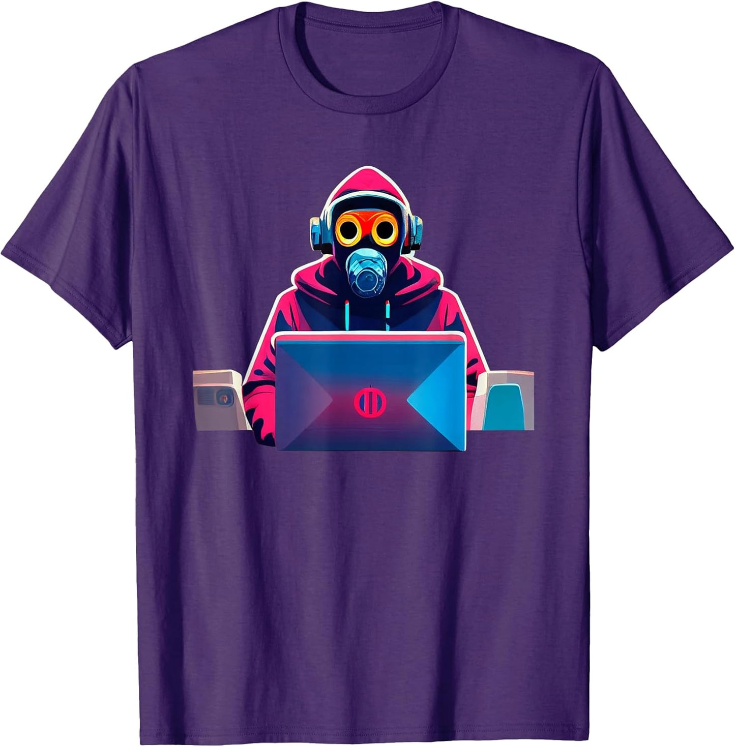 Hacker In Gas Mask In A Hoodie Computer Hacking