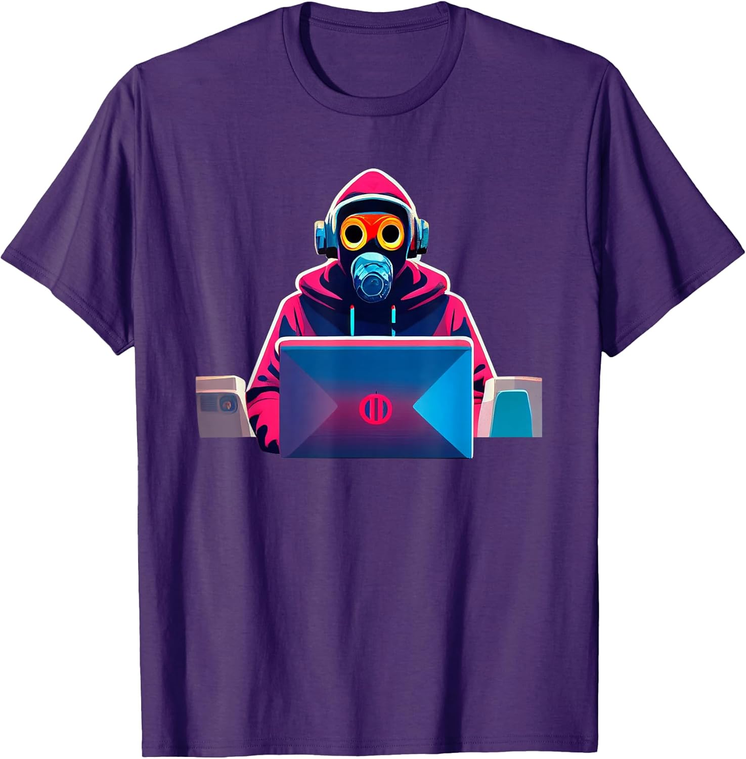 Hacker In Gas Mask In A Hoodie Computer Hacking