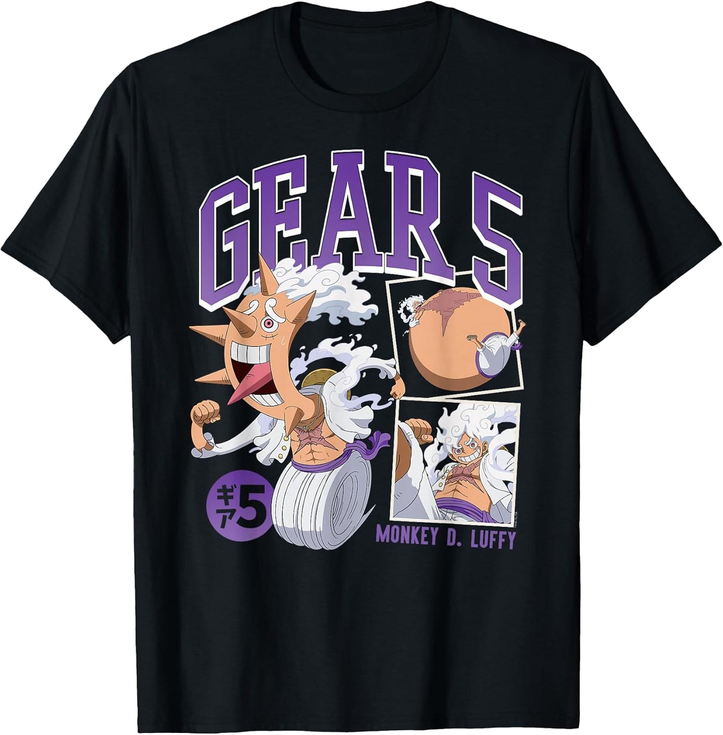 Anime Monkey D. Luffy Gear 5 Poses T-Shirt