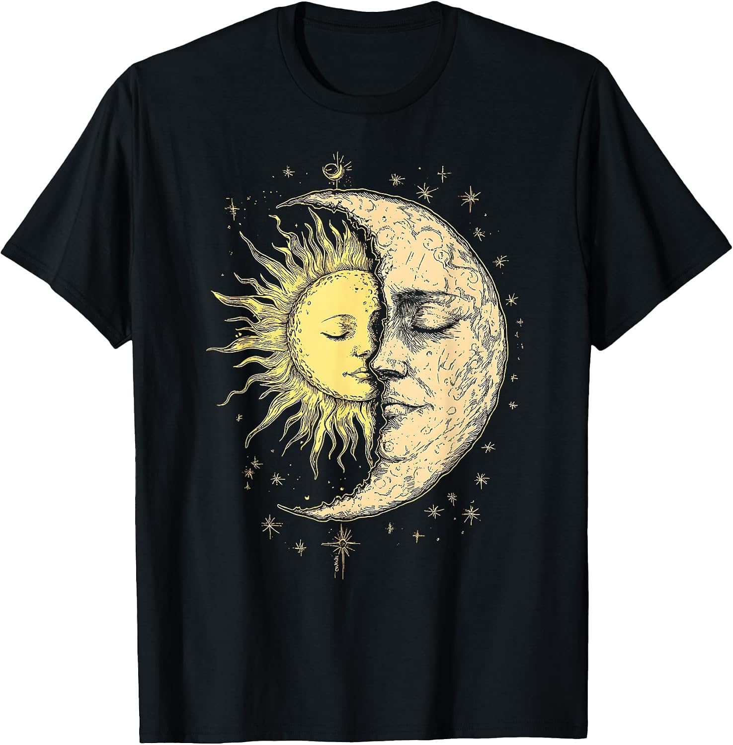 Boho Mystical Sun and Moon Aesthetic Celestial Vintage T-Shirt