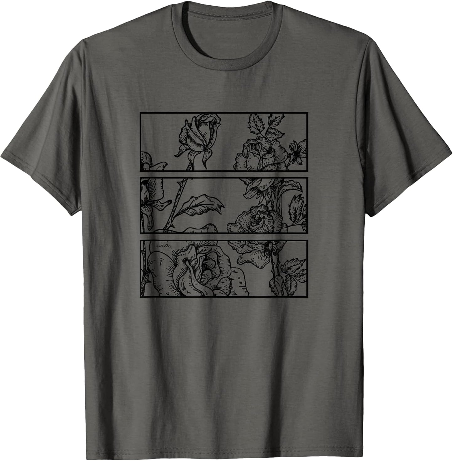Black Roses Aesthetic Clothing Soft Grunge Clothes Goth Punk T-Shirt Small