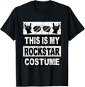 Retro Rockstar Costume Outfit Men Women Kids Adult Rock Star T-Shirt