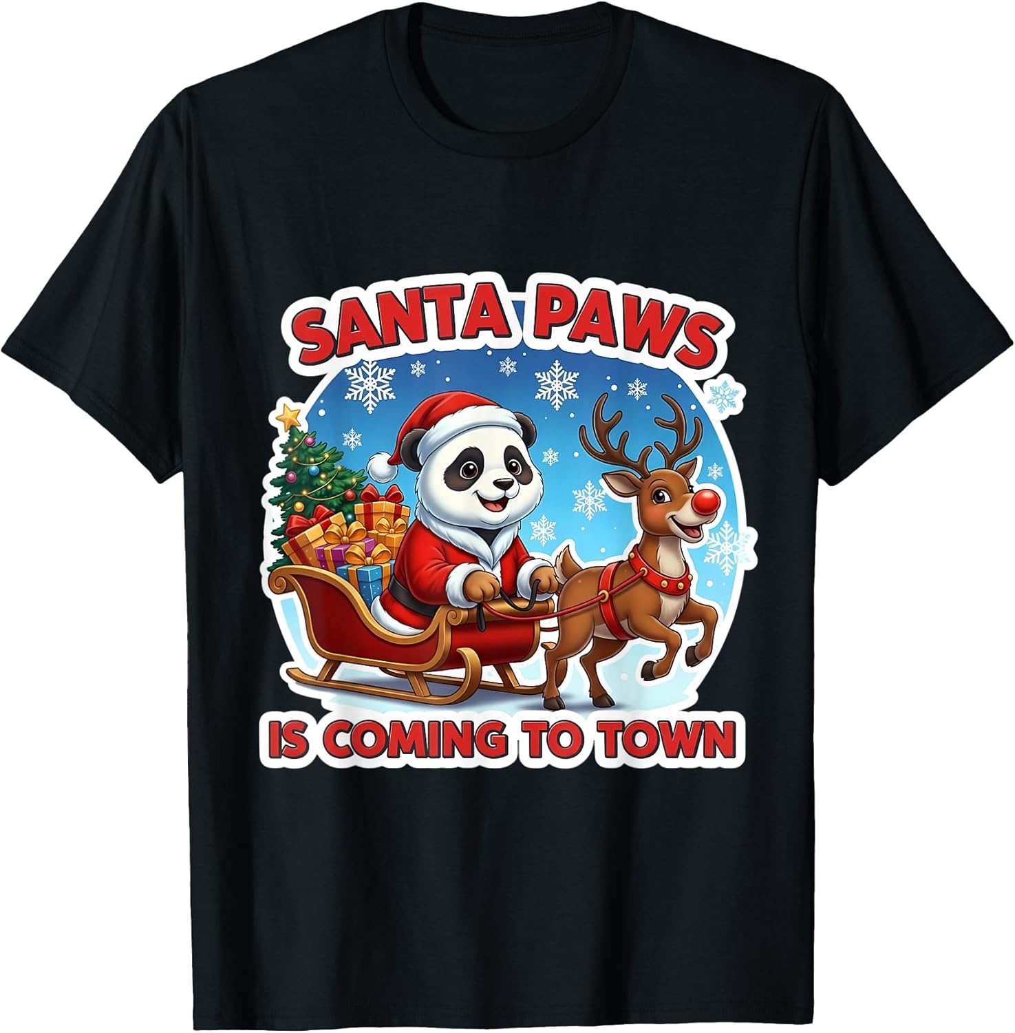 Santa Paws Is Coming To Town Christmas Panda Merch