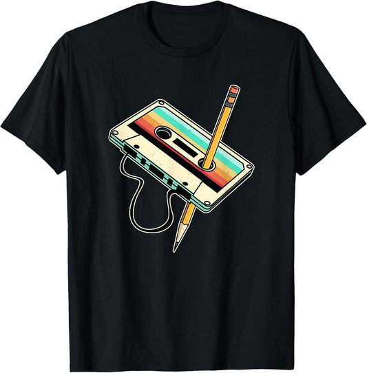 80s 90s Retro Party Costume Nostalgia Cassette T-Shirt