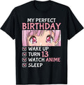 13th Birthday Watch Anime 13 Years Old Anime Teen Girls T-Shirt