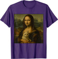 Mona Lisa Holding Cat Funny Cat Lover Art Painting T-Shirt
