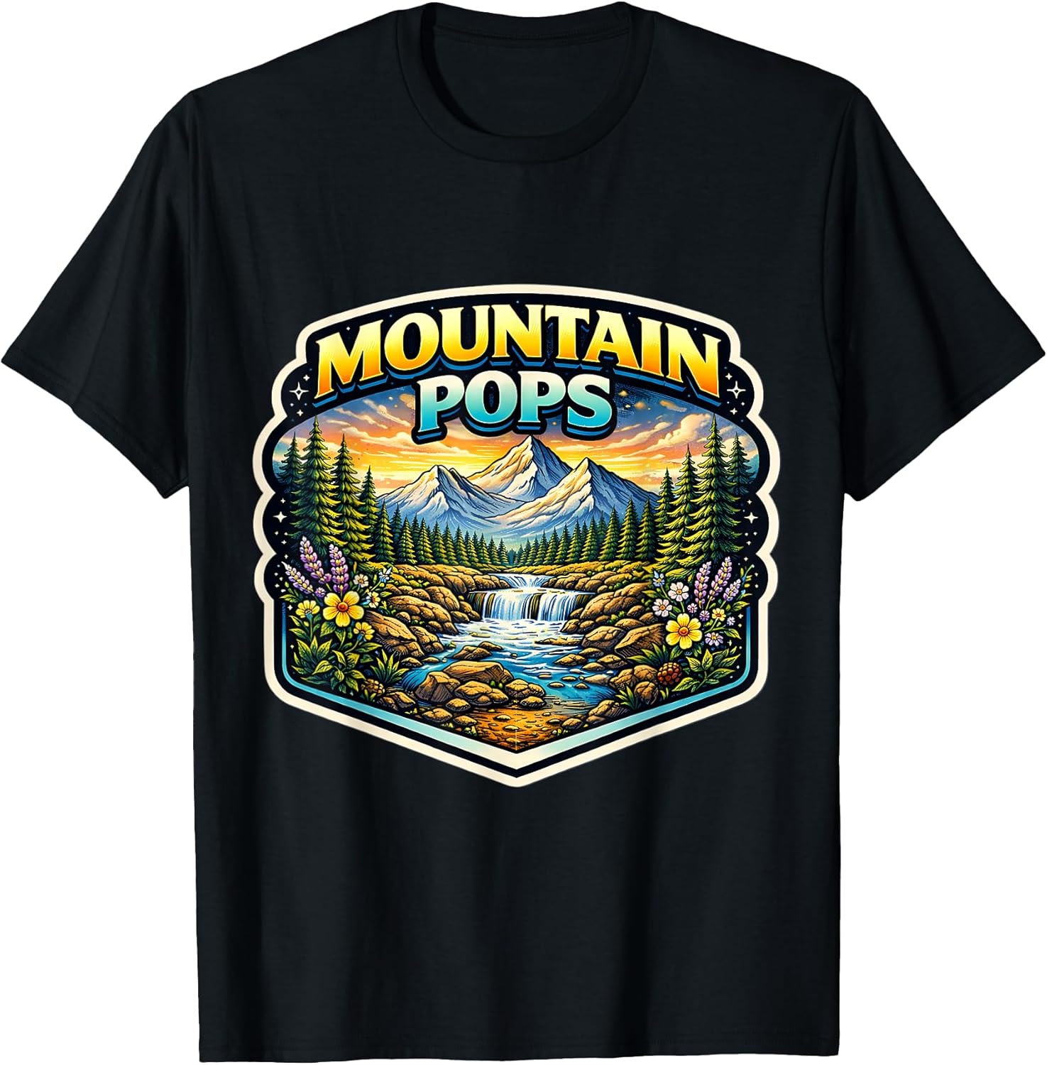 Mountain Pops Hiker Grandfather Grandpa Merch