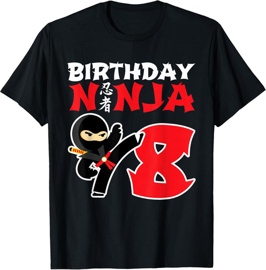 Little Ninja Kids Birthday Party Shirts