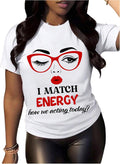 Women's Graphic Tees Y2K Crop Top Slogan Print Crew Neck T-Shirt 2000s Shirt Summer Tops
