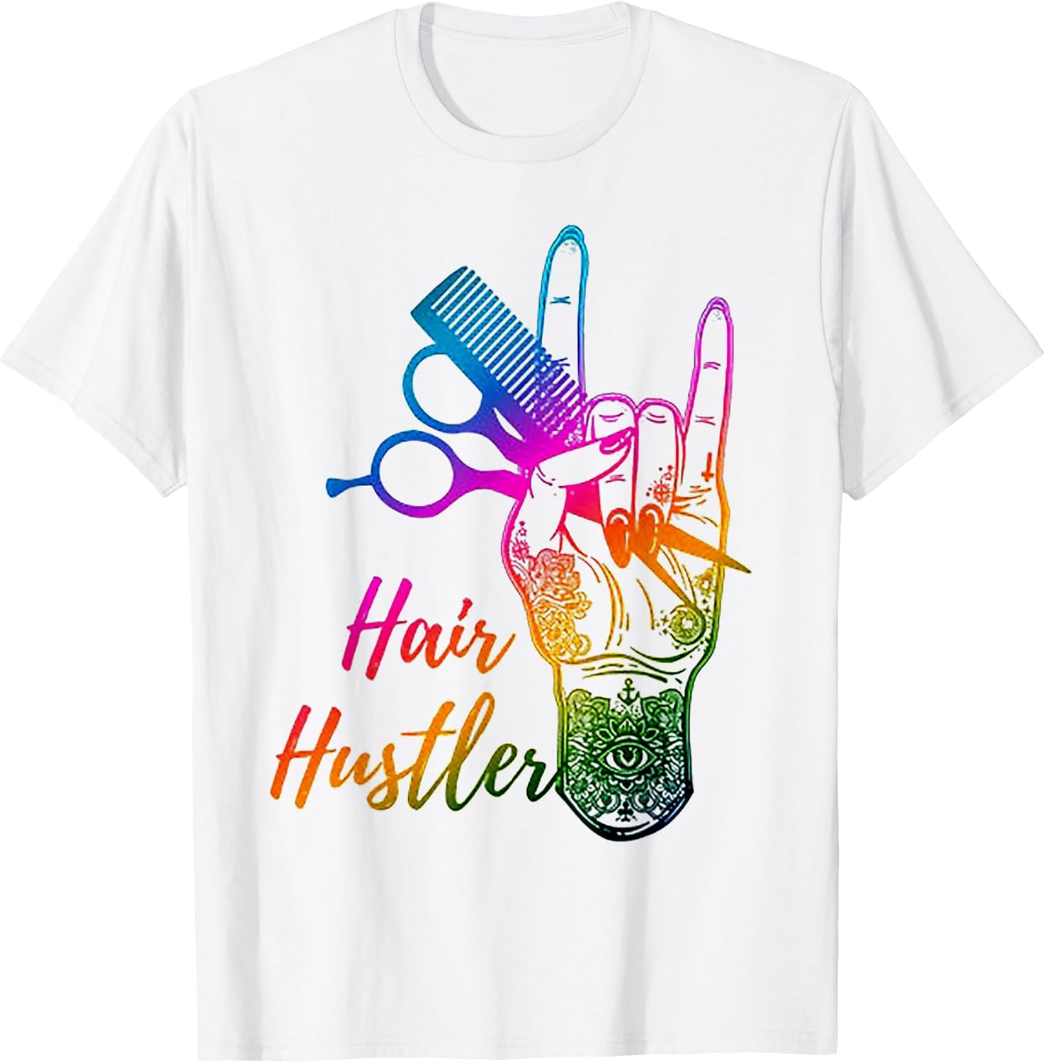 Funny Hair Hustler Funny Hair Stylist Tee Shirt