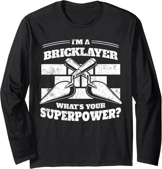 Bricks and Shovel Construction Funny Worker Long Sleeve T-Shirt