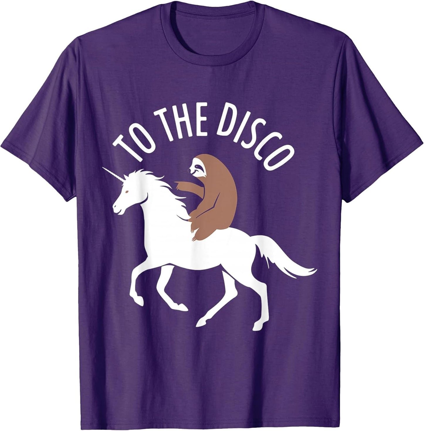 Sloth Riding Unicorn To The Disco Tees Ecomm