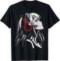 Anime Manga Motif Headphone Artwork Anime T-Shirt