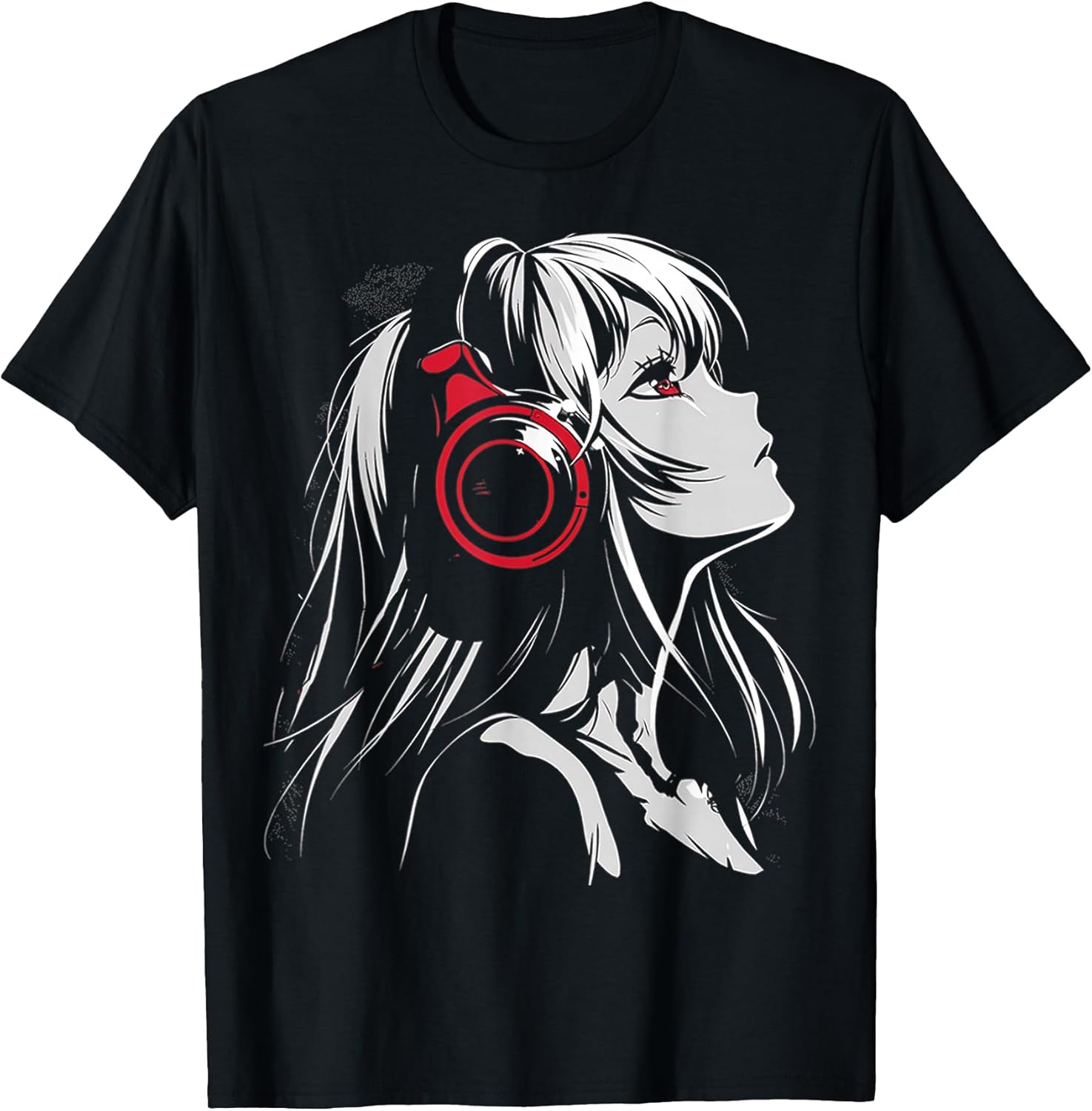 Anime Manga Motif Headphone Artwork Anime T-Shirt