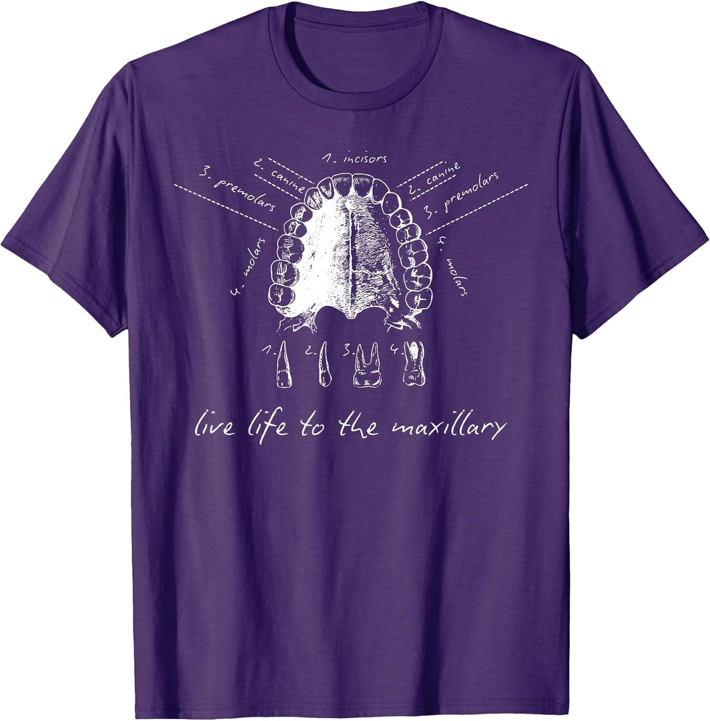 Live Life to The Maxillary Dental Anatomy Tooth Hygiene Grad T-Shirt