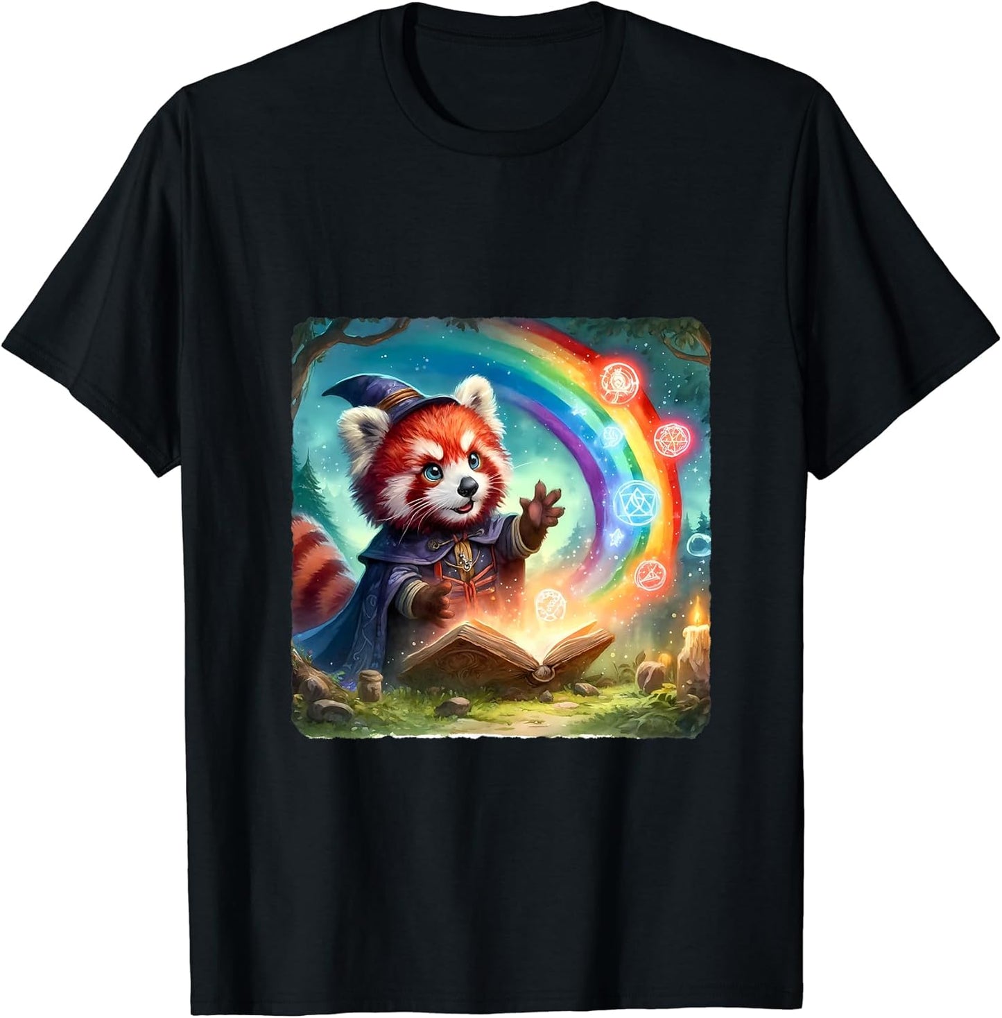 Magic Mystical Sorcery Red Panda Wizard Rainbow