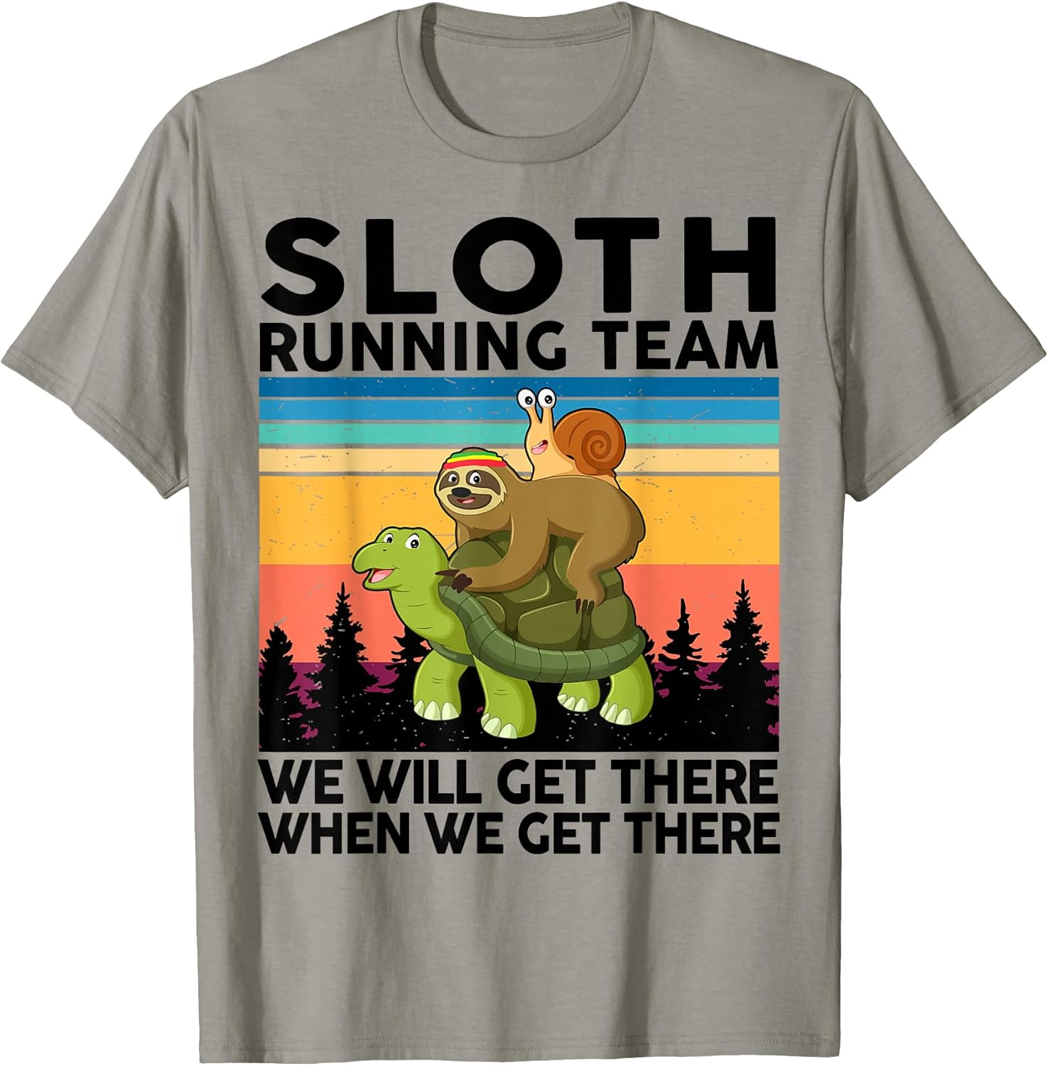 Funny Running-Shirt Sloth Running Team Women Men