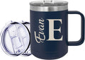 Personalized 15 oz Insulated Coffee Mug with Lid – Custom Name Stainless Steel Travel Cup – Double Wall Vacuum Sealed with Handle, Custom Coffee Travel Mug, Gift for Her Him