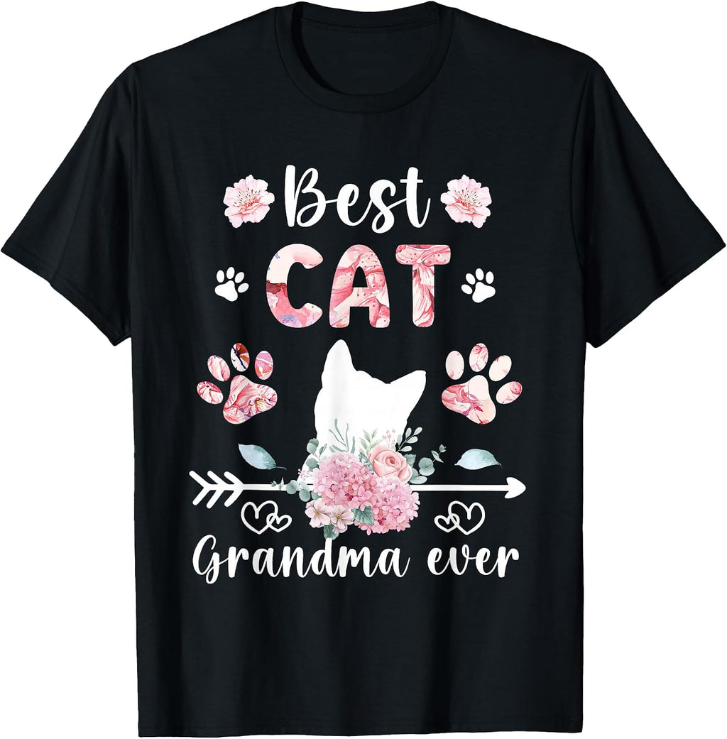 Best Cat Grandma Ever Cat Grandmother Cat Lover Grandma Cat T-Shirt