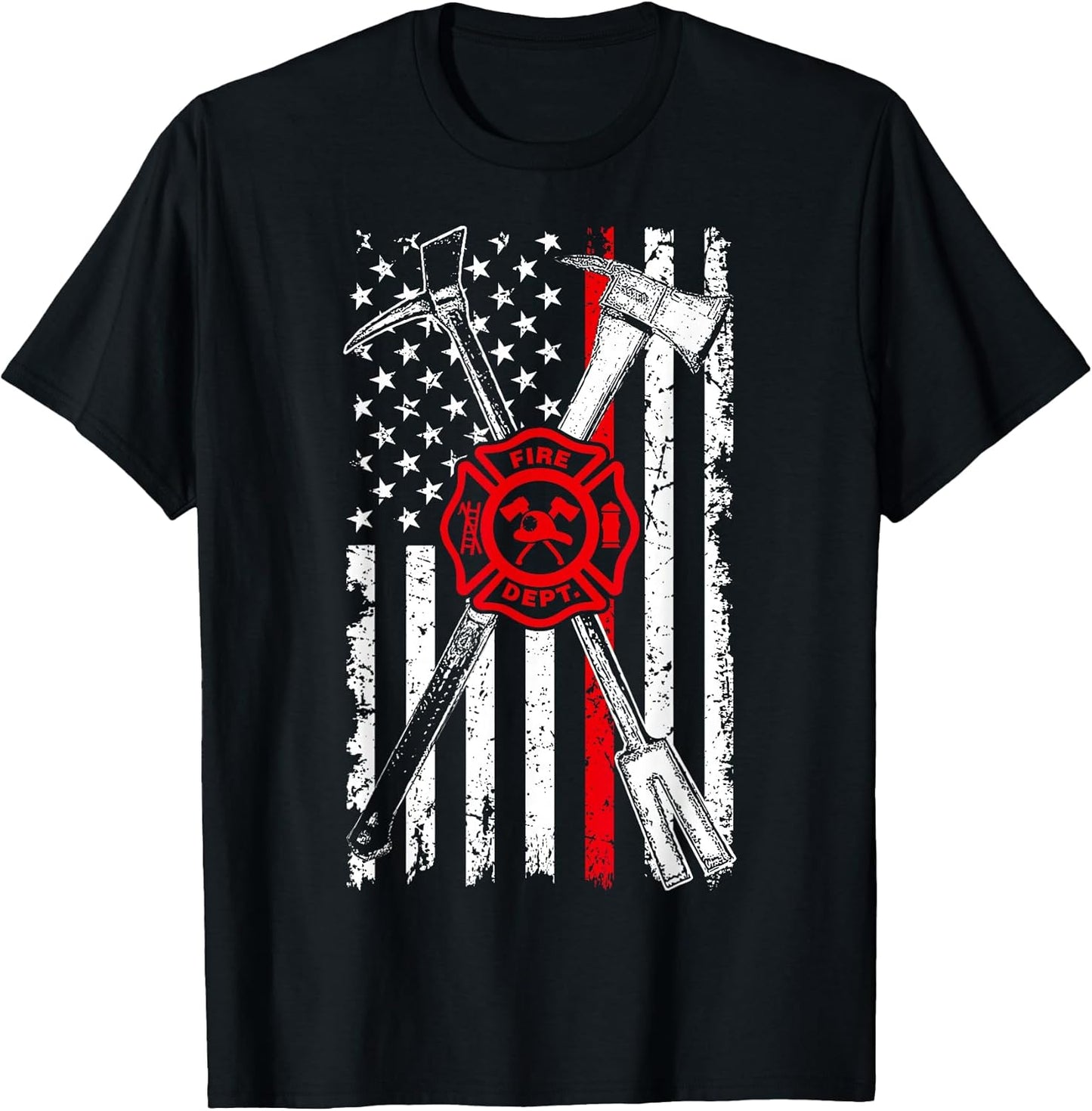 American Flag Firefighter Tee Shirts Fathers Day