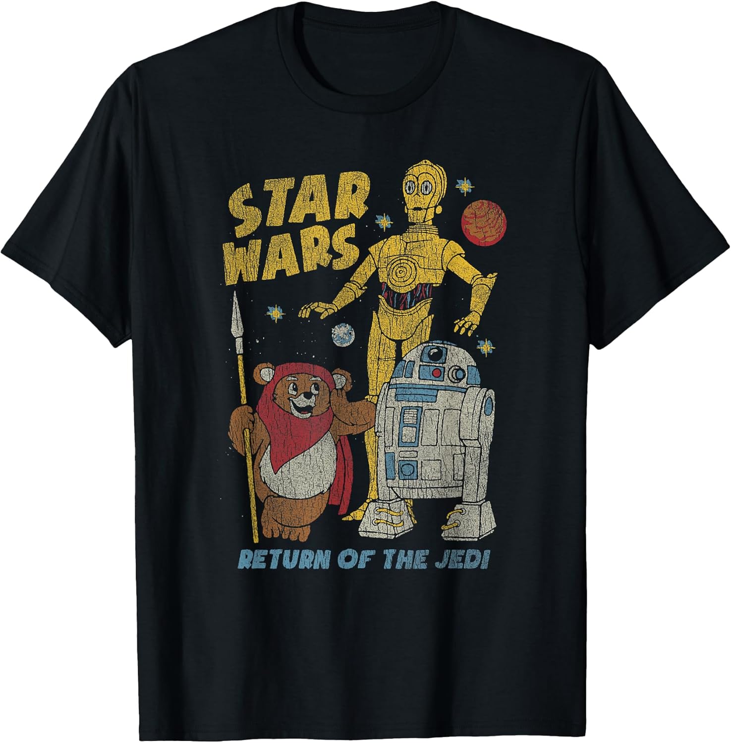 Return Of The Jedi Droids & Ewok Vintage Comic T-Shirt
