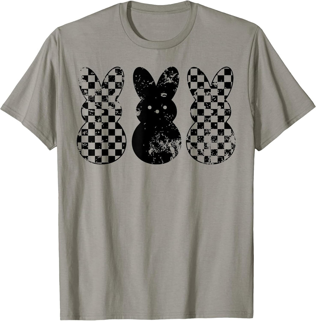 Checkerboard Easter Bunny Kids Boys Girls Teens
