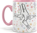 Grandma Gifts - Custom Floral Grandma Mug - Personalized Mothers Day Gifts for Nana - Gigi, Granny, Mom Birthday Gifts - Ceramic Coffee Mug 11oz, 15oz, White
