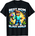 Best Mom in the Block World Pixel Gaming Mother Day Design T-Shirt