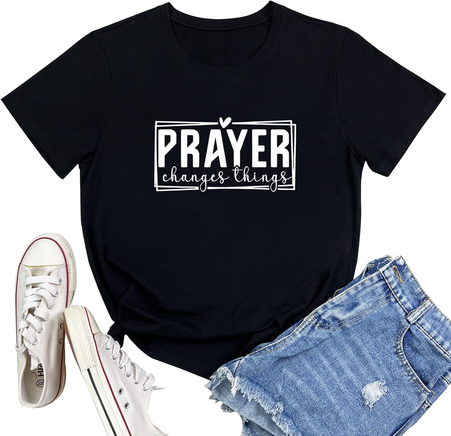 Women Crewneck Prayer Graphic Soft Cute T-Shirts