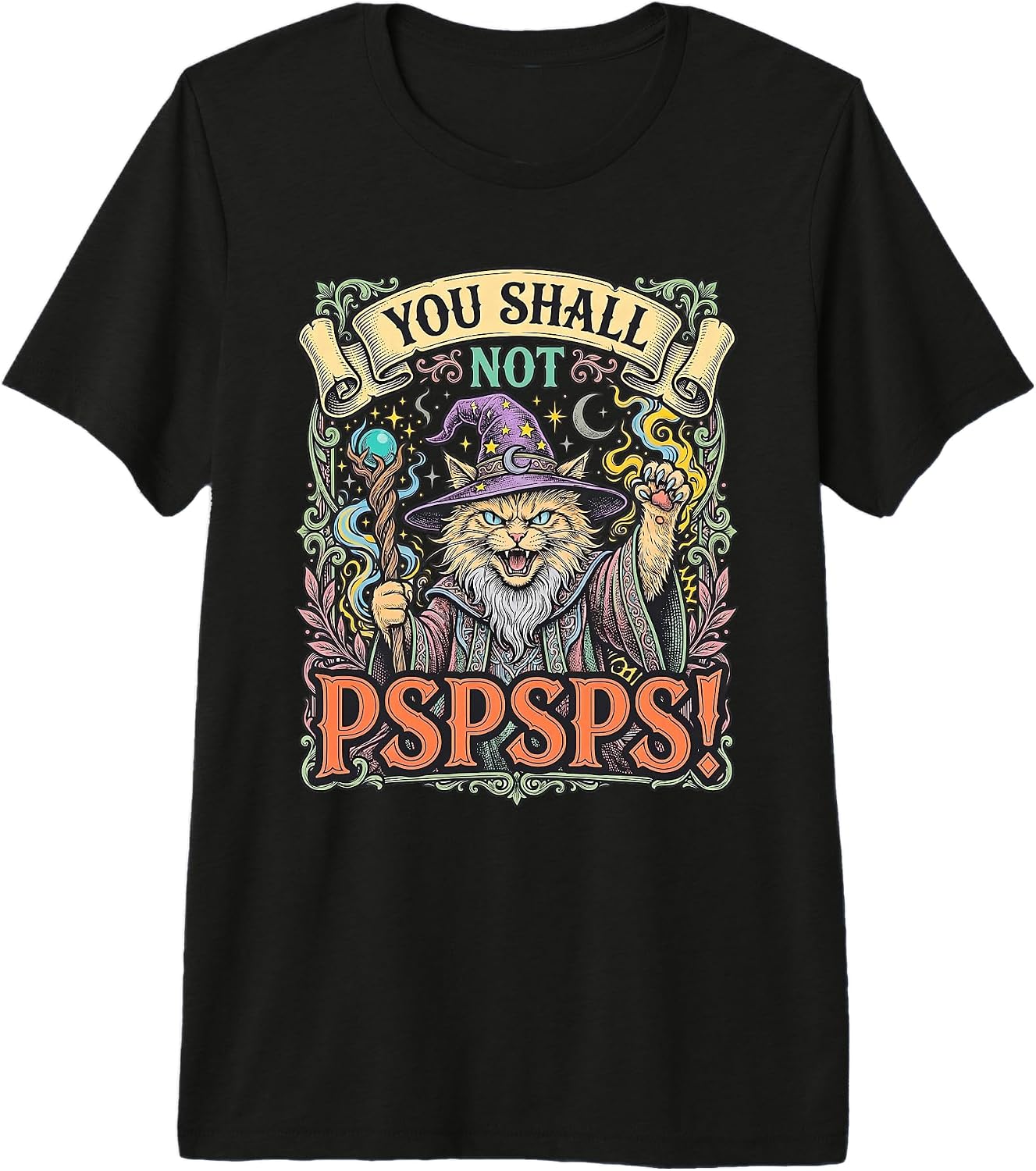 You Shall Not Pspsps Funny Wizard Cat Geek Pun