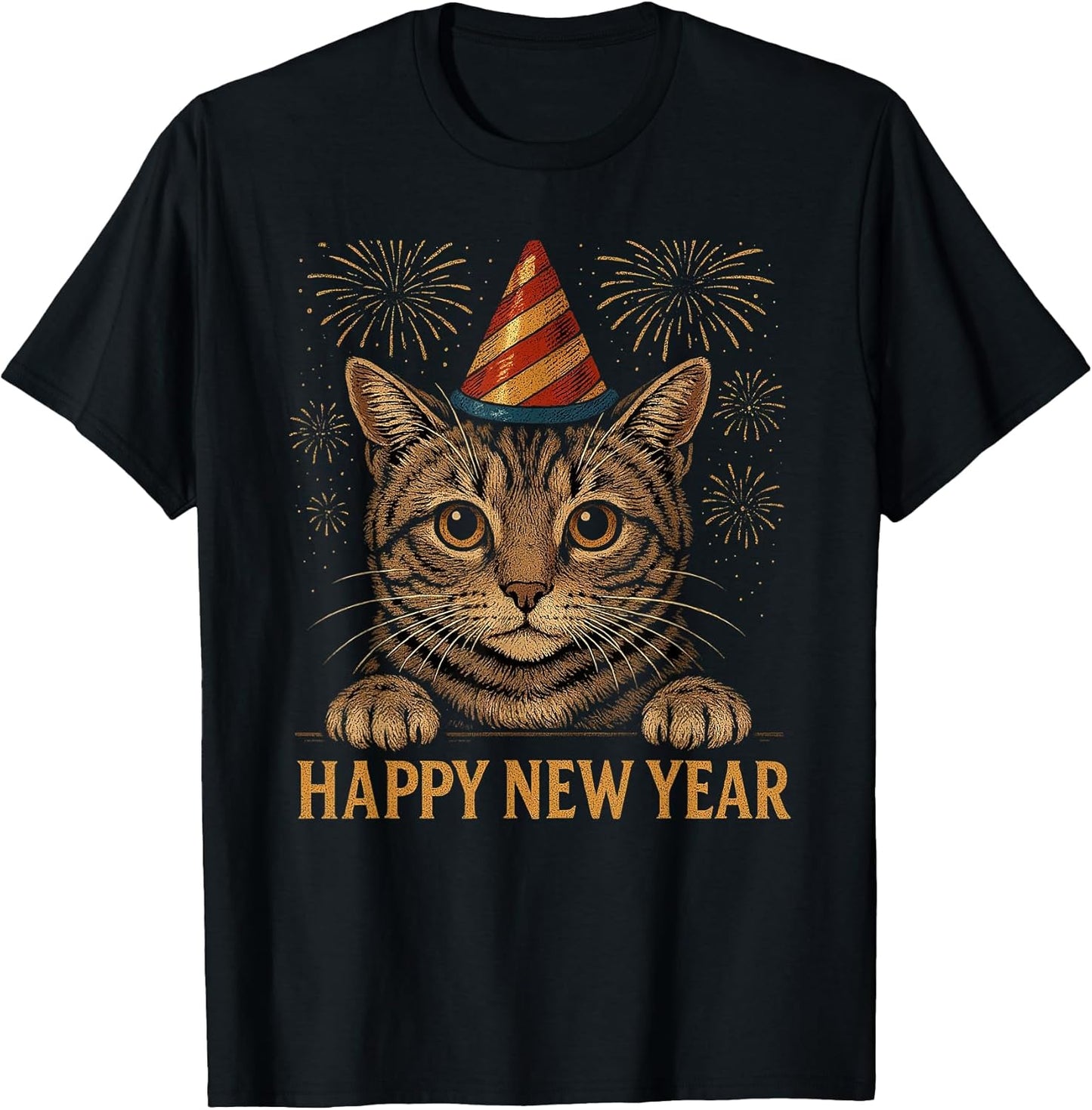 Happy New Year Eve Party Hat Cat Kitty Kitten 2026