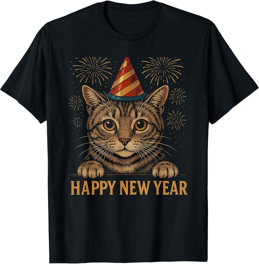 Happy New Year Eve Party Hat Cat Kitty Kitten 2026
